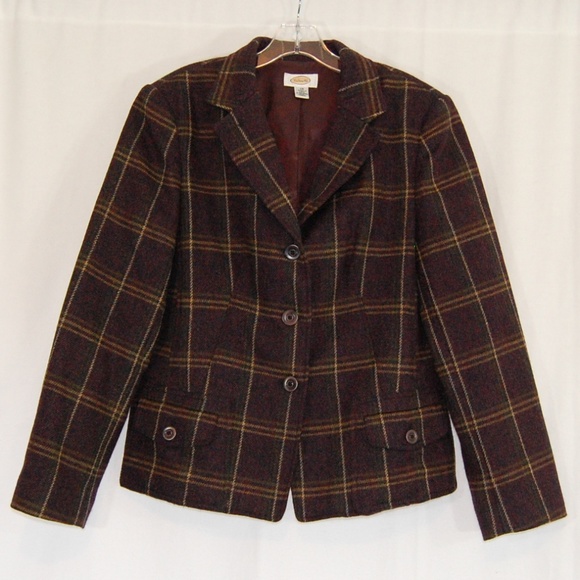 Talbots 100% Wool Plaid Jacket / Blazer - Picture 4 of 8